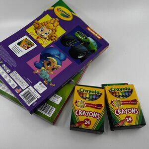 2 Nickelodeon coloring Bocks 288 Pages Age 3 Up + 2 boxes of Crayola Crayons
